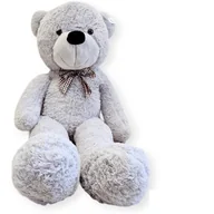 Maskotki i pluszaki - Klasyczny miś pluszowy z kokardą 160 cm GIGANT SZARY - miniaturka - grafika 1