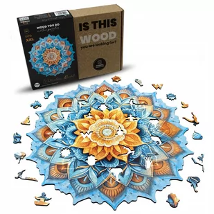 PUZZLE DREWNIANE NIEBIESKA MANDALA DUŻA 380 XXL - Puzzle - miniaturka - grafika 1
