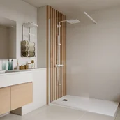 Ścianki i drzwi prysznicowe - Ścianka prysznicowa do kabiny walk-in - Biały mat - 120 x 200 cm - DAREN - miniaturka - grafika 1