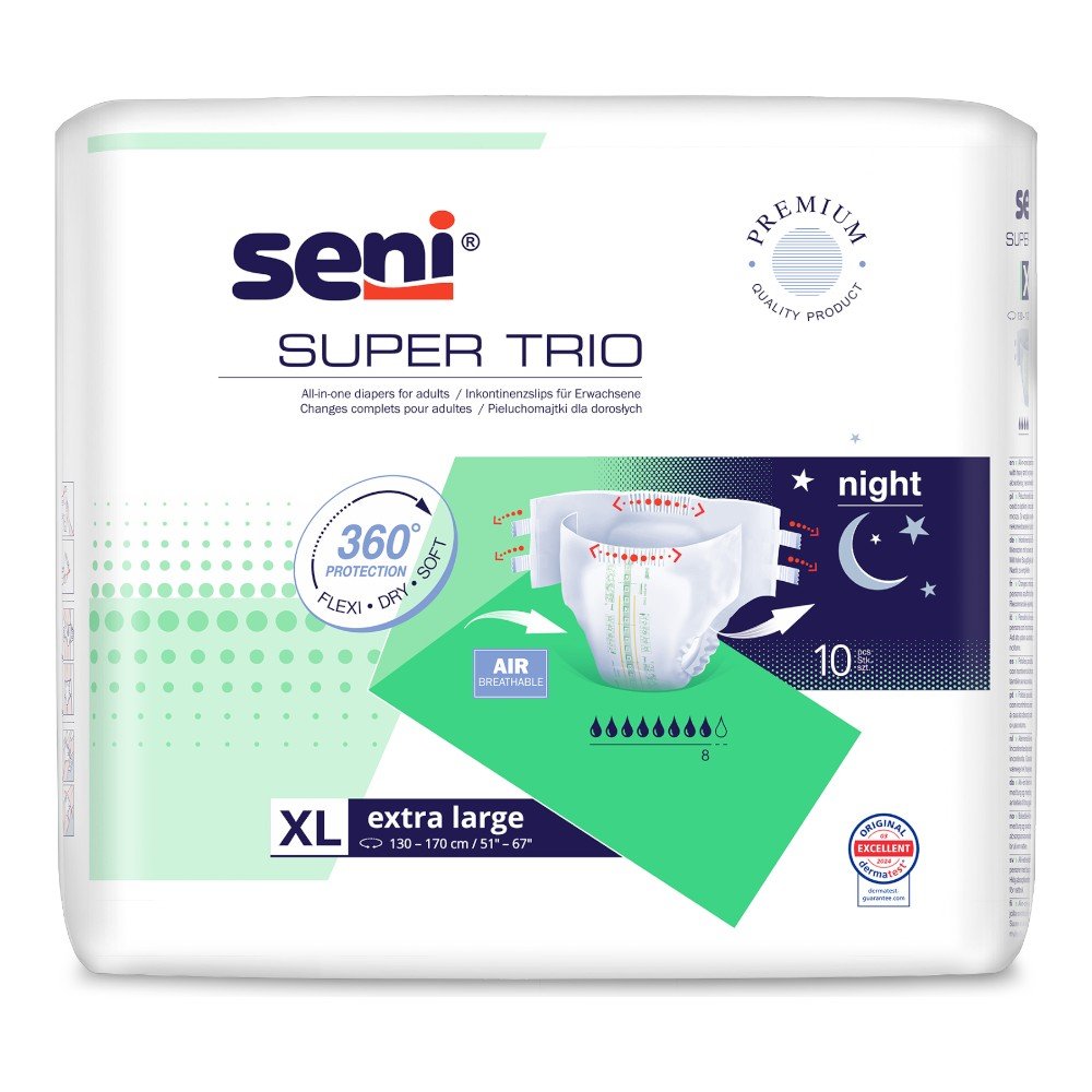 Seni Super Trio XL Pieluchomajtki, 10 szt.