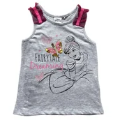 Koszulki dla dziewczynek - Koszulka dziewczęca Disney Princess na ramiączkach szara bawełniana-98 - miniaturka - grafika 1