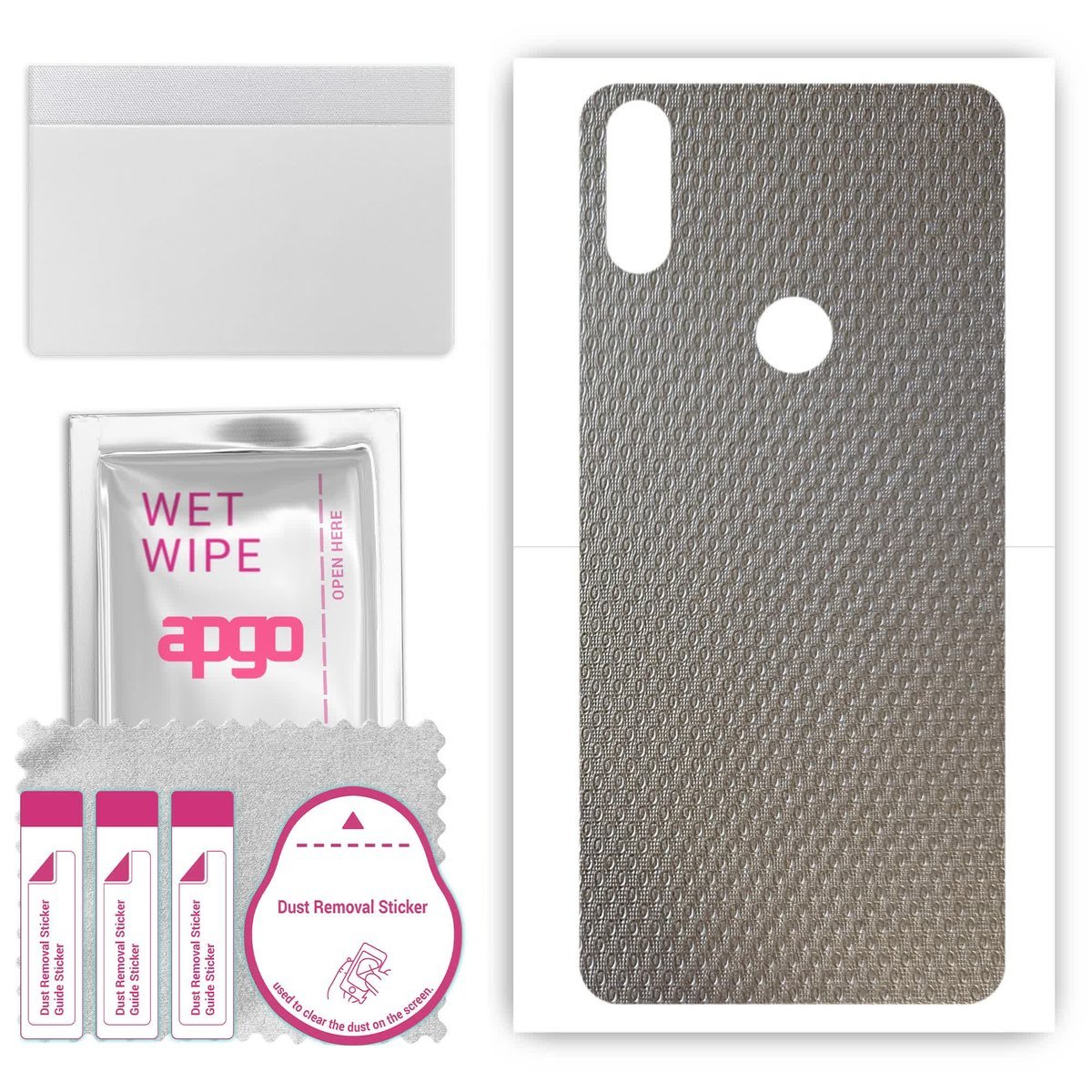 Folia naklejka skórka strukturalna na TYŁ do Doogee Y8 - Aluminium krople - apgo SKINS