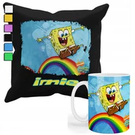 Gadżety dla niej i dla niego - ZESTAW KUBEK + PODUSZKA Z POSZEWKĄ- DLA DZIECI BAJKA PATRYK GĄBKA + IMIĘ - miniaturka - grafika 1