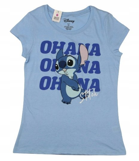 Koszulka damska młodzieżowa T-shirt DISNEY Lilo i Stitch r. XL Niebieska