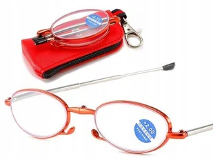 Składane okulary do czytania brelok plusy +2 - Okulary korekcyjne, oprawki, szkła - miniaturka - grafika 1