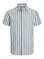 Koszule męskie - Jack & Jones Koszula - Regular fit - w kolorze niebiesko-białym - miniaturka - grafika 1