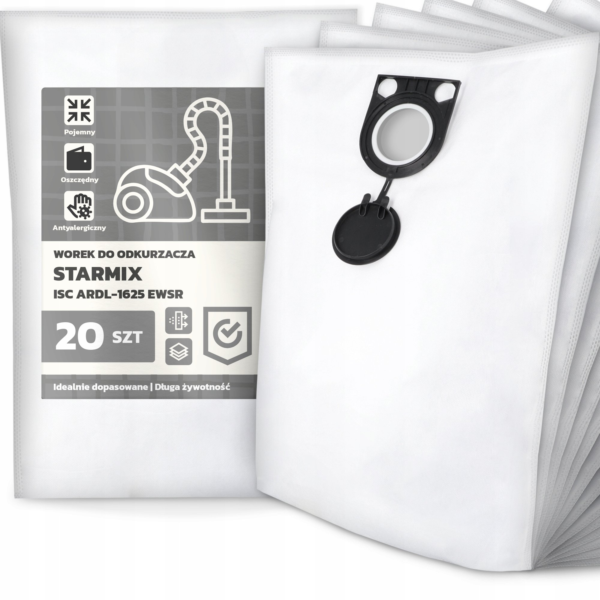 20x Worek do Odkurzacza Starmix Isc ARDL-1625 Ewsr Syntetyczny Pojemny G9