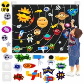 Tablice dla dzieci - MATA DLA DZIECI EDUKACYJNA TABLICA FILCOWA NA RZEP KOSMOS UKŁAD SŁONECZNY - miniaturka - grafika 1