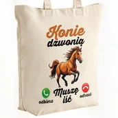 Torby męskie - Torba bawełniana premium Konie Dzwonią Zabawny Prezent - miniaturka - grafika 1