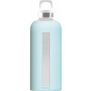 Kuchnie turystyczne - Sigg Star szklana butelka do picia z etui silikonowe, 0.5 L, odporne na wysoką temperaturę, bez BPA, turkusowa, Glacier, 7.3 x 7.3 x 22.1 cm 8649.40 - miniaturka - grafika 1