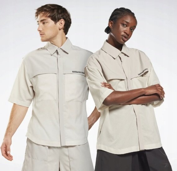Reebok Koszula Beżowa Z Krótkim Rękawem Na Co Dzień M 0Z0D1_B* Tła