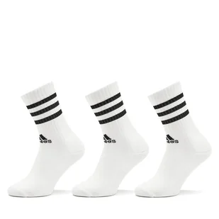 Skarpety wysokie unisex adidas 3-Stripes Cushioned Crew Socks 3 Pairs HT3458 Biały - Skarpetki męskie - miniaturka - grafika 1