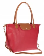 Torebki damskie - Torebka Damska Shopperka Pojemna A4 Modna Torba Listonoszka PU682 Czerwona - miniaturka - grafika 1