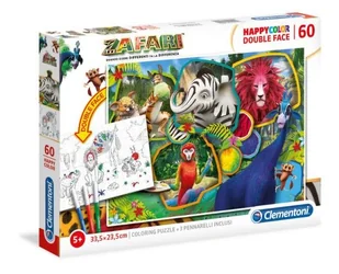Clementoni Puzzle 60el Double Face Zafari 26994 - Puzzle - miniaturka - grafika 1
