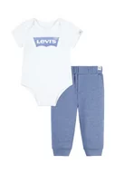 Komplety dla niemowląt - Levi's komplet bawełniany niemowlęcy LVN BATWING BODYSUIT SET kolor niebieski - miniaturka - grafika 1