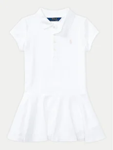Polo Ralph Lauren Sukienka codzienna 313624740003 Biały Regular Fit - Sukienki i spódniczki dla dziewczynek - miniaturka - grafika 1