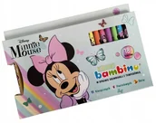 Kredki, ołówki, pastele i pisaki - KREDKI GRUBE BAMBINO 18 SZT. MINNIE MOUSE + TEMP. - miniaturka - grafika 1