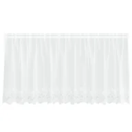 Firany - vidaXL Firanka Koronkowa z zasłonami Kwiatowy Biały 300 x 120 cm Poliester - miniaturka - grafika 1