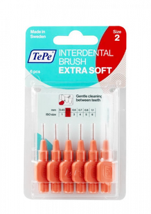 TePe Extra soft - bardzo miękki szczoteczki międzyzębowe 0,5 mm, jasno czerwone, 6 szt. - Szczoteczki międzyzębowe - miniaturka - grafika 1