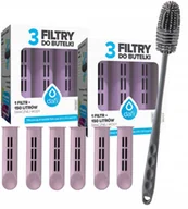 Wkłady filtrujące - Wkłady do butelki filtrującej Dafi Soft Solid jagodowy 6 szt + szczoteczka - miniaturka - grafika 1