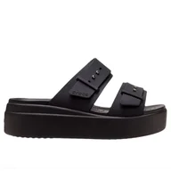 Klapki i japonki damskie - Klapki Crocs Brooklyn Buckle 207431-001 - czarne - miniaturka - grafika 1