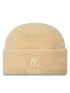 Czapki damskie - New Era Czapka Borg New York Yankees Cuff Knit Beanie 60580756 Beżowy - miniaturka - grafika 1