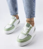 Botki damskie - Zielone sneakersy na platformie Tooele-40 - miniaturka - grafika 1