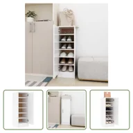 Szafki na buty - The Living Store szafka na buty biała 32x35x92 cm materiał drewnopochodny - miniaturka - grafika 1