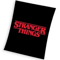 Koce i narzuty dla dzieci - Carbotex Kocyk dziecięcy Stranger Things Black 150 x 200 cm - miniaturka - grafika 1