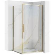 Kabiny prysznicowe - Złota kabina prysznicowa narożna uchylna 90x100 Rapid Swing Rea - miniaturka - grafika 1