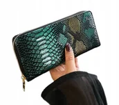 Portfele - Portfel Damski Duży Na Zamek Elegancka Kopertówka Organizer Portponetka P46 - miniaturka - grafika 1