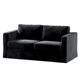 Dekoria pl pl Pokrowiec na sofę Karlstad 2-osobową nierozkładaną długi głęboka czerń 165 x 89 x 64 cm Velvet 618-704-17 - Pokrowce na meble - miniaturka - grafika 1