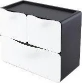 Przyborniki na biurko - Przybornik nabiurkowy 3 - komorowy czarny - miniaturka - grafika 1