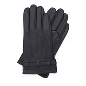 Rękawiczki - Męskie rękawiczki skórzane z paskiem na zatrzask - miniaturka - grafika 1