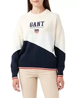 Swetry damskie - GANT Sweter damski, niebieski (Evening Blue), L - miniaturka - grafika 1
