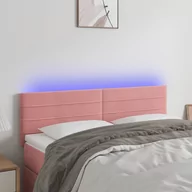 Inne meble do sypialni - Lumarko Zagłówek do łóżka z LED, różowy, 144x5x78/88 cm, aksamit - miniaturka - grafika 1