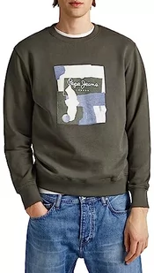 Pepe Jeans Bluza męska Oldwive Crew, zielona (oliwka), M, Zielony (oliwkowy), M - Bluzy męskie - miniaturka - grafika 1