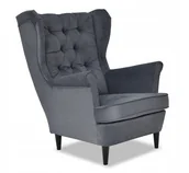 Fotele - Fotel Uszak CIEMNOSZARY antracyt ELEGANCKI oparcie - miniaturka - grafika 1