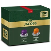 Kawa w kapsułkach i saszetkach - Kapsułki do Nespresso Jacobs Lungo 8 Intenso i Espresso 7 Classico 100 szt. - miniaturka - grafika 1