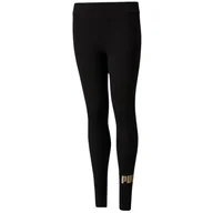 Odzież sportowa dziecięca - Legginsy dla dzieci Puma ESS+Logo czarne - miniaturka - grafika 1