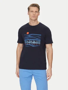 Napapijri T-Shirt S-Buti NP0A4INM Granatowy Regular Fit - Koszulki męskie - miniaturka - grafika 1