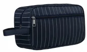 Kosmetyczki, organizery i kuferki - Kosmetyczka podróżna z materiału syntetycznego w granatowym kolorze - Rovicky - miniaturka - grafika 1