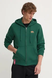 Alpha Industries bluza męska kolor zielony z kapturem z nadrukiem 118342 - Bluzy męskie - miniaturka - grafika 1