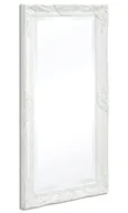 Lustra - Wiszące białe lustro z ramą w stylu rustykalnym P4-L81 - miniaturka - grafika 1