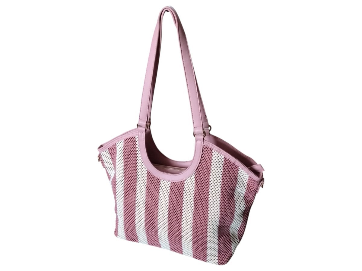 Torba Shopper Na Ramię Torebka Damska Listonoszka Miejska, Różowy