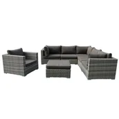 Meble ogrodowe - Zestaw mebli ogrodowych z technorattanu Claudine popiel PATIO - miniaturka - grafika 1