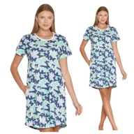 Bielizna nocna - KOSZULA NOCNA DAMSKA MORELLA BAWEŁNIANA KRÓTKI RĘKAW KRÓTKA LETNIA WYGODNA ELEGANCKA KOBIECA PRZED KOLANO L - miniaturka - grafika 1