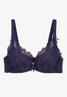 Biustonosze - Granatowy Biustonosz z Koronką i Regulowanymi Ramiączkami Tinamalli - Born2be - miniaturka - grafika 1