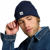 Czapki męskie - Lee BEANIE True Navy CIEPŁA GRANATOWA ZIMOWA CZAPKA MĘSKA ONE SIZE - miniaturka - grafika 1