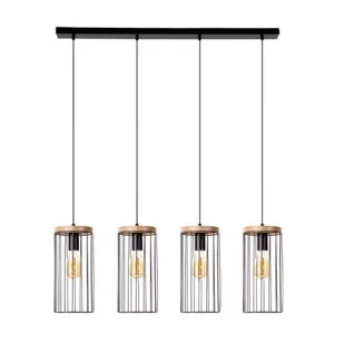 Britop Industrialna LAMPA wisząca TIMEO 19619404 metalowa OPRAWA zwis druciaki drewno czarny - Lampy sufitowe - miniaturka - grafika 1